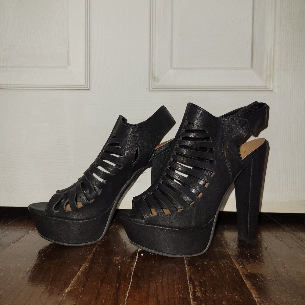 Laser Cut out Platform Heels